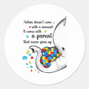 Autism Mum Shirt Women Autism Awareness Shirts Mum Classic Round Sticker