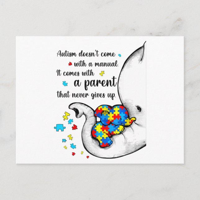 Autism Mum Shirt Women Autism Awareness Shirts Mum Postcard (Front)