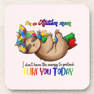 Autism Mum - Sloth Coaster