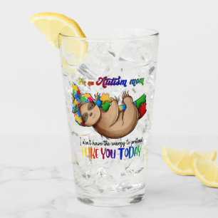 Autism Mum - Sloth Glass