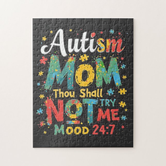 Autism Mum Thou Shall Not Try Me Jigsaw Puzzle (Vertical)