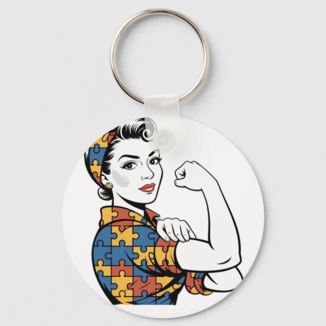 Autism Mum Unbreakable Autism Awarenes Key Ring (Front)