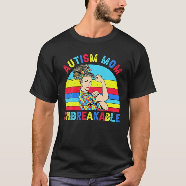 Autism Mum Unbreakable Autism Awareness Gift Pullo T-Shirt (Front)