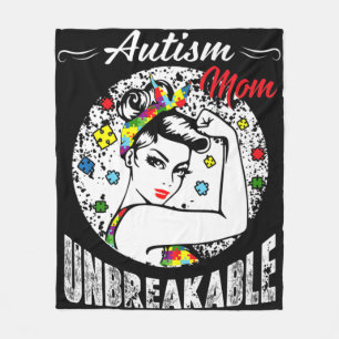 Autism Mum Unbreakable  Autism Awareness Gifts   Fleece Blanket