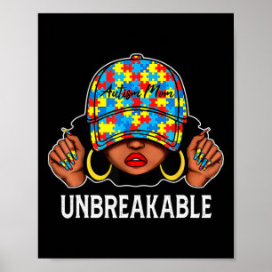 Autism Mum Unbreakable Autism Awareness Mum Mother Poster