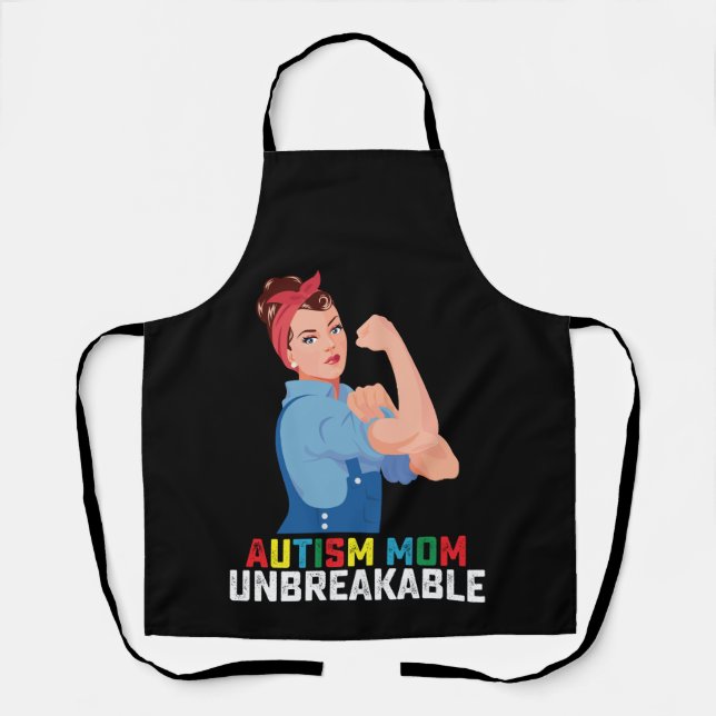 Autism Mum Unbreakable Proud Autistic Family Apron (Front)