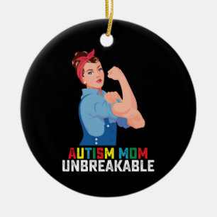 Autism Mum Unbreakable Proud Autistic Family Ceramic Ornament