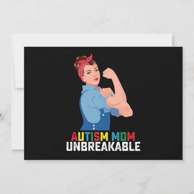 Autism Mum Unbreakable Proud Autistic Family Invitation (Front)
