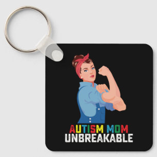 Autism Mum Unbreakable Proud Autistic Family Key Ring