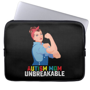 Autism Mum Unbreakable Proud Autistic Family Laptop Sleeve