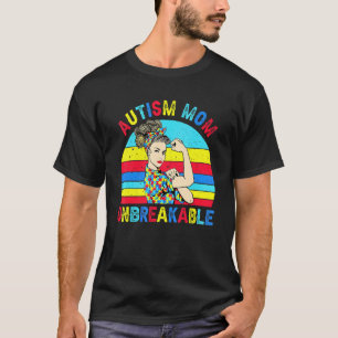 Autism Mum Unbreakable Puzzle Autism Mother's Day T-Shirt