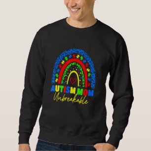 Autism Mum Unbreakable  Rainbow Leopard Women Kids Sweatshirt