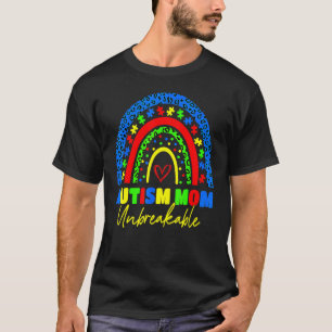Autism Mum Unbreakable  Rainbow Leopard Women Kids T-Shirt