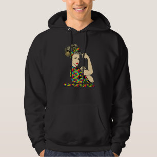 Autism Mum Women Mum Life Messy Bun Autism Awaren Hoodie