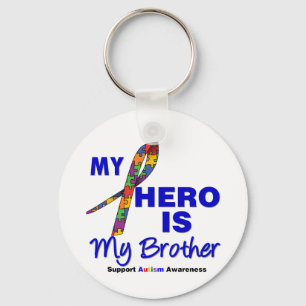 Autism My Hero is My Brother Key Ring