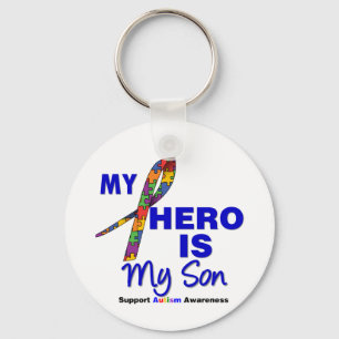 Autism My Hero is My Son Key Ring