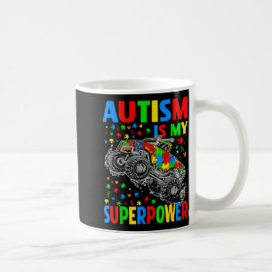 Autism My Superpower Monster Truck Kids Boys  Coffee Mug