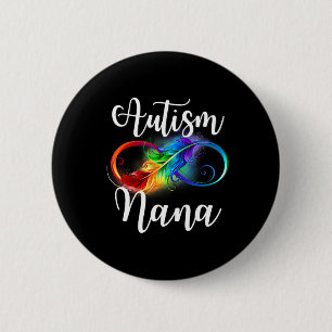 Autism Nana Neurodiversity Rainbow Infinity Sign S 6 Cm Round Badge