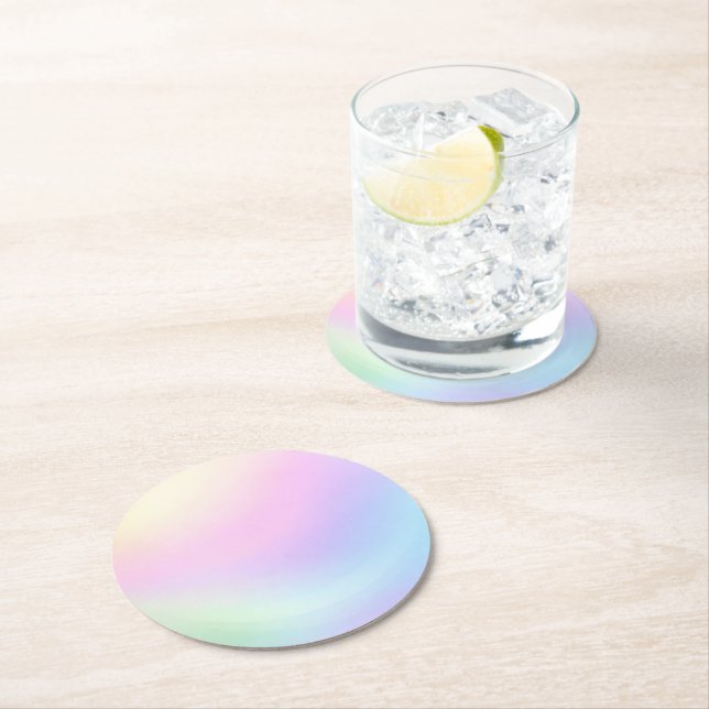 Autism & Neurodivergent Pastel Sensory Round Paper Coaster (Insitu)