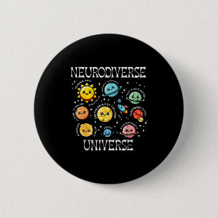 Autism neurodiverse universe asd awareness space 6 cm round badge