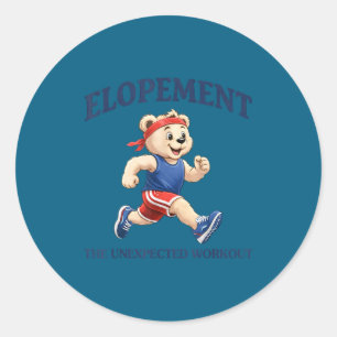 Autism neurodiversity bear elopement the unexpecte classic round sticker