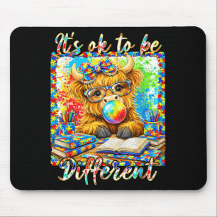 Autism Neurodiversity Highland Cow to Be Different Mouse Pad