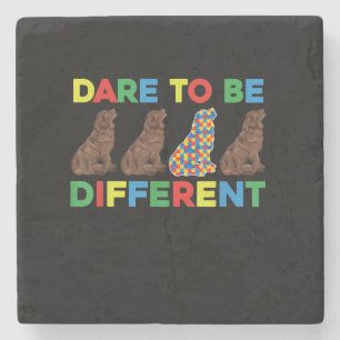Autism Newfoundland Dog Dad And Dog Mum Stone Coaster