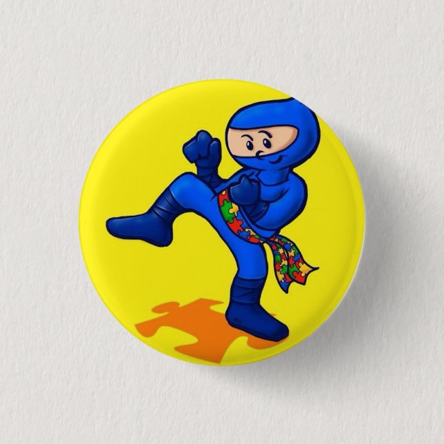 Autism Ninja 3 Cm Round Badge (Front)