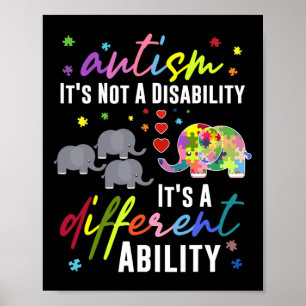 Autism Not A Disability It's A Different Ability E Poster