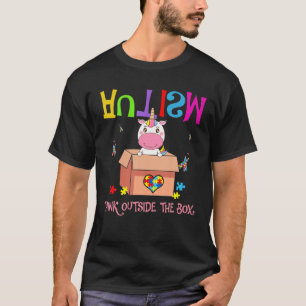 Autism Outside The Box Unicorn Autism Awareness T-Shirt