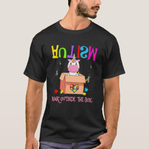 Autism Outside The Box Unicorn Autism Awareness T-Shirt