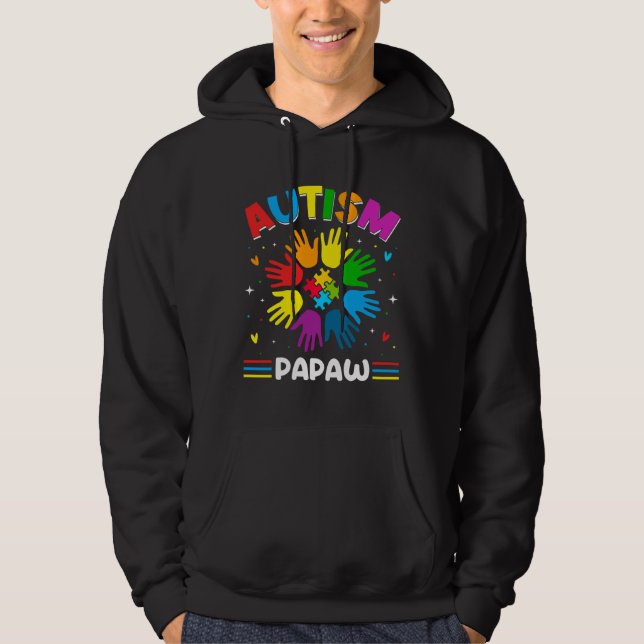 Autism Papaw Love Autism Awareness Family Matching Hoodie (Front)