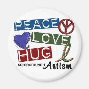 Autism PEACE LOVE HUG Magnet