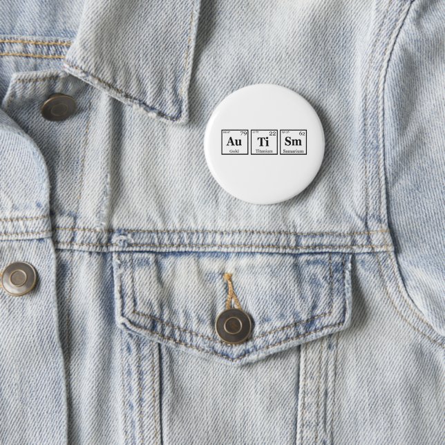 Autism Periodic Table Element Autism Awareness  6 Cm Round Badge (In Situ)