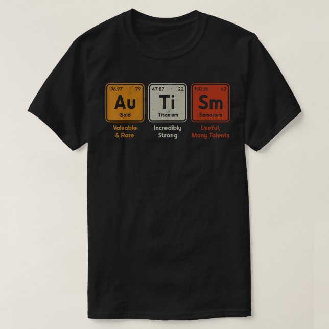 Autism Periodic Table Elements Spelling Autistic B T-Shirt (Design Front)