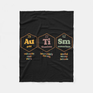 Autism Periodic Table Funny Autism Awareness Men K Fleece Blanket
