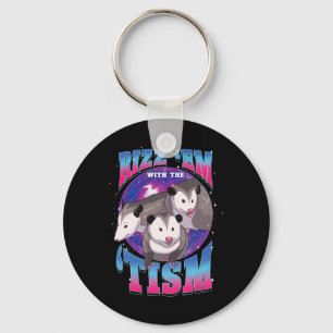 Autism Possum Lover Gift Rizz Em With The Tism Fun Key Ring