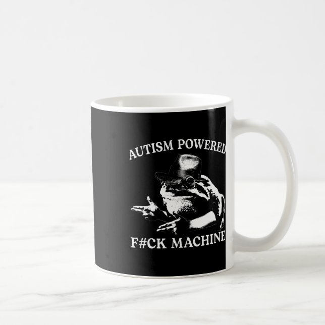 Autism Powered F#ck Machine Funny Meme Frog Autist Coffee Mug (Right)