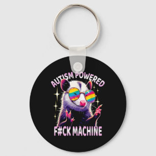 Autism Powered F#ck Machine Funny Meme Opossum Aut Key Ring