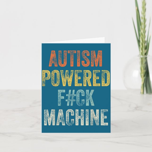 Autism Powered F Ck Machine Illustration Card (Front)