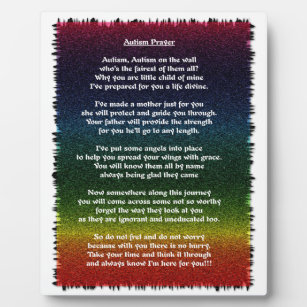Autism Prayer Multicolored Plaque