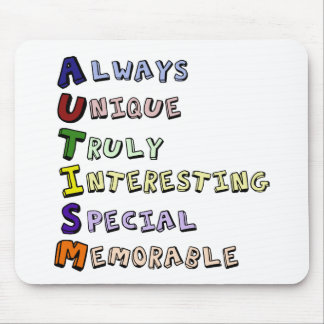 Autism Pride Cute Acrostic Mouse Pad