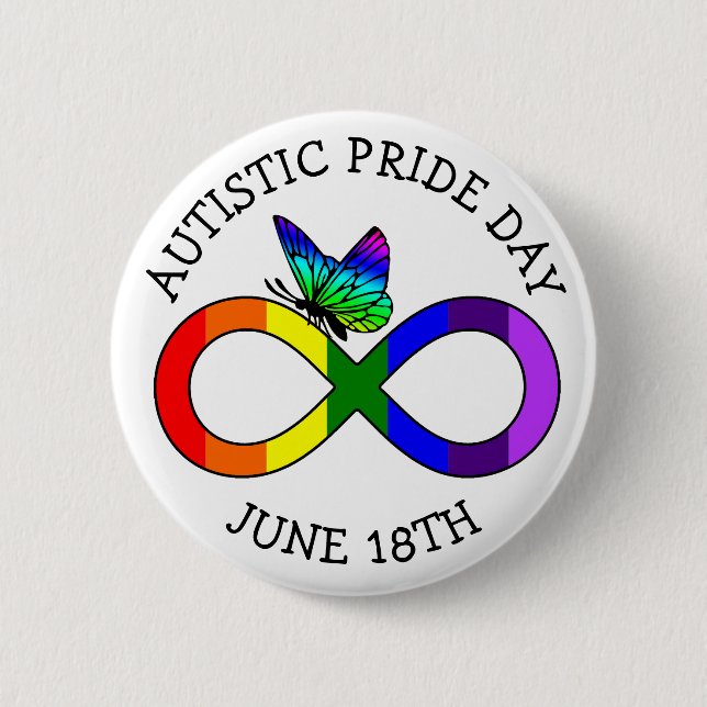 Autism Pride Day June 18th Button (Front)