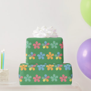 Autism Pride Different Not Less Flowers Green  Wrapping Paper