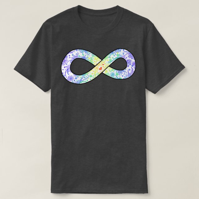 Autism Pride Floral Infinity Symbol T-Shirt (Design Front)