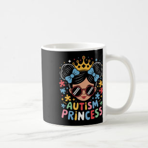 Autism Princess Afro Girls Bow Daughter Autism Awa Coffee Mug