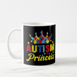 Autism Princess Autism Awareness Day Puzzle Crown Coffee Mug