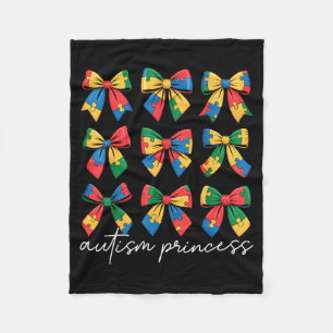 Autism princess coquette bow daughter autism fleece blanket