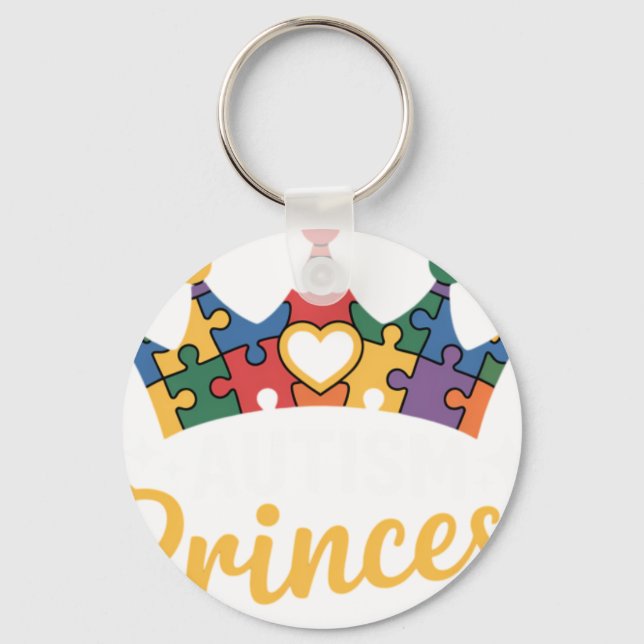 Autism Princess Daughter Autism Awarenes Key Ring (Front)