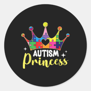 Autism Princess Daughter Autism Awareness Classic Round Sticker
